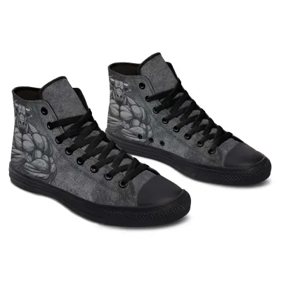 Gray Strong Buffalo High-top Canvas Shoes