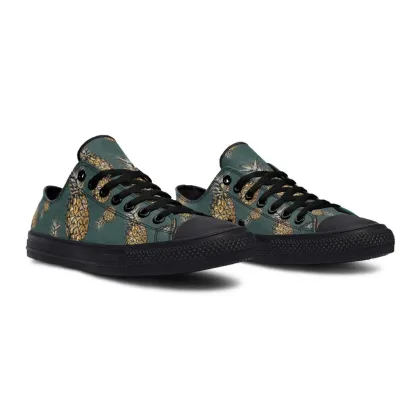 Pineapple Black Low-top Canvas Shoes