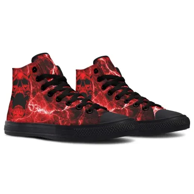 Red Thunder Sky High-top Canvas Shoes